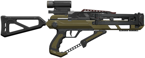 A silent crossbow that fires explosive bolts. A silent crossbow that fires explosive bolts.
