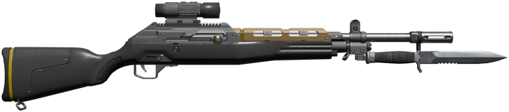 A semi-automatic rifle with balanced performance. A semi-automatic rifle with balanced performance.
