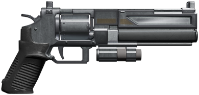 A powerful revolver with high damage per shot. A powerful revolver with high damage per shot.
