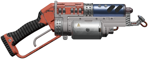 A flamethrower pistol for close-range burning damage. A flamethrower pistol for close-range burning damage.