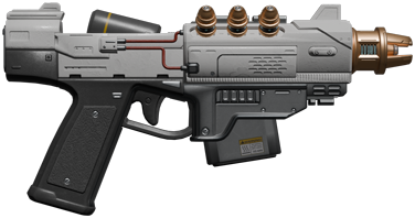 A rapid-firing plasma weapon with burst mode. A rapid-firing plasma weapon with burst mode.